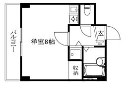 エスポワール松山 ワンルームの間取図画像
