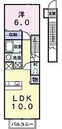 ラフレシールはなみずき 1LDKの間取図画像