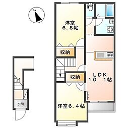 ルミナスひばりケ丘 2LDKの間取図画像