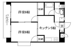 オックスフォード・サーカス高岡 2DKの間取図画像
