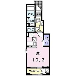 クレメント1 ワンルームの間取図画像