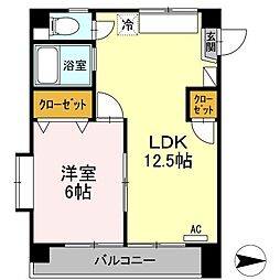 サンライズM 1LDKの間取図画像
