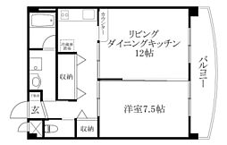 ペルルブランたるみ 1LDKの間取図画像