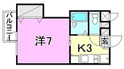 プチ・シャトレ 1Kの間取図画像