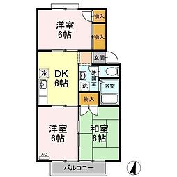 グリーンパーク佐伯B 3DKの間取図画像