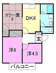アーバンライフ久米A 3DKの間取図画像