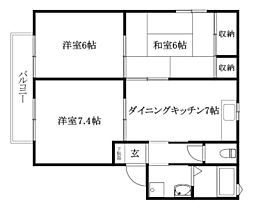 バリュージュS 3DKの間取図画像