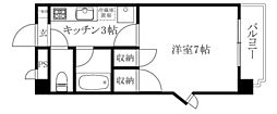 グレースフルハイツ 1Kの間取図画像