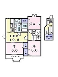 エスポワール紫音A 3LDKの間取図画像