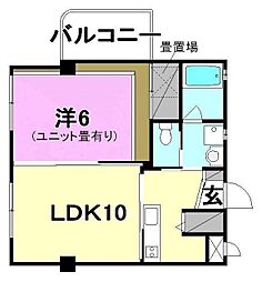 ペルルブランたるみ 1LDKの間取図画像