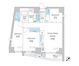 デュオフラッツ板橋大山 3LDKの間取図画像