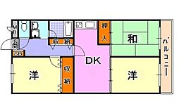 ハイツときわ 3LDKの間取図画像