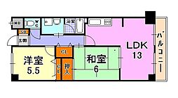 ニックあさひ 2LDKの間取図画像