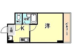 クレセント公光 1Kの間取図画像