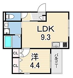 Casa魚崎北町 1LDKの間取図画像