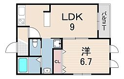 Casa魚崎北町 1LDKの間取図画像