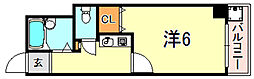 VIVANT青木 1Kの間取図画像