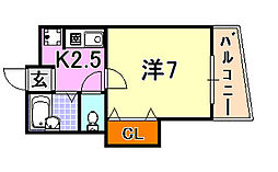 シャトル・K 1Kの間取図画像