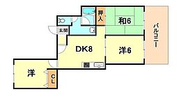 グランディア森北STORIA 3DKの間取図画像