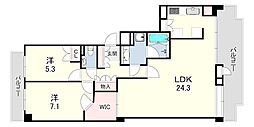 芦屋ソルステージュ 2LDKの間取図画像