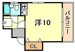アビリティ岡本南 ワンルームの間取図画像