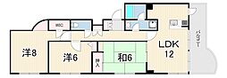 プラザ森北 3LDKの間取図画像