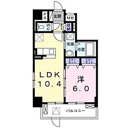 クラシェス深江 1LDKの間取図画像