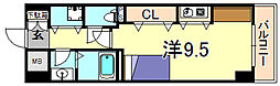 フレックス芦屋 ワンルームの間取図画像
