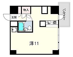ハウゼ芦屋 ワンルームの間取図画像