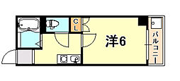 VIVANT青木 1Kの間取図画像