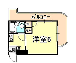 メゾン・ド・御影パート1 ワンルームの間取図画像