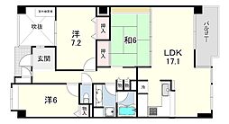 芦屋浜町アーバンプラザ 3LDKの間取図画像