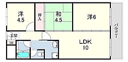 御影プライムハイツ 3LDKの間取図画像