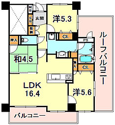 リベール東灘青木 3LDKの間取図画像