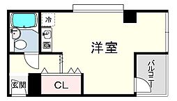 ブライト御影 ワンルームの間取図画像