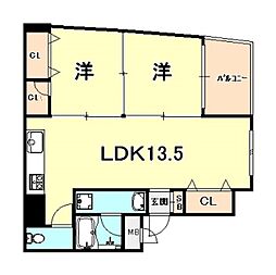 M'SCOURT 2LDKの間取図画像