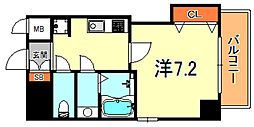 LUXE芦屋南 1Kの間取図画像