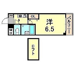 ローテローゼ本山 1Kの間取図画像