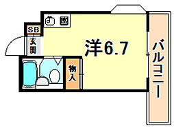 ダンディライオン住吉 ワンルームの間取図画像