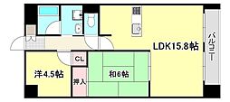 サンプラザ本山南 2LDKの間取図画像