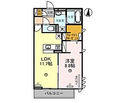 ラッフィナート東灘 1LDKの間取図画像