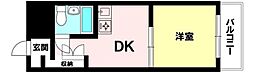 シャンボール第3新大阪 1LDKの間取図画像