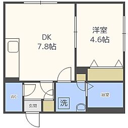 アッソルッソ澄川 1DKの間取図画像