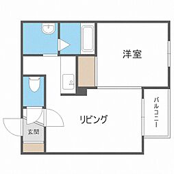 HS312 1LDKの間取図画像