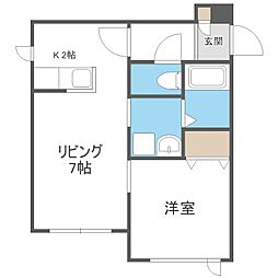 ラージヒル菊水 1LDKの間取図画像