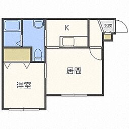 ティラ学園前 1LDKの間取図画像