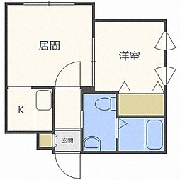 ティラ学園前 1LDKの間取図画像