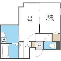 グレイス スクエア 1LDKの間取図画像