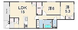 ベルメゾン星陵台 2LDKの間取図画像