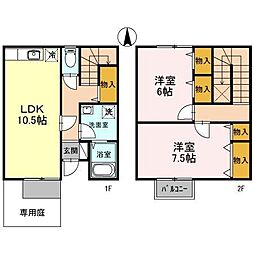 コルナスコートA棟 2LDKの間取図画像